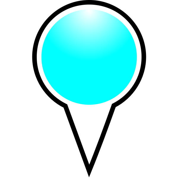 SVG Map pointer cyan color vector drawing