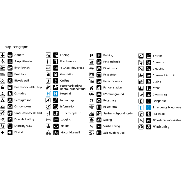 SVG Map signs selection vector image