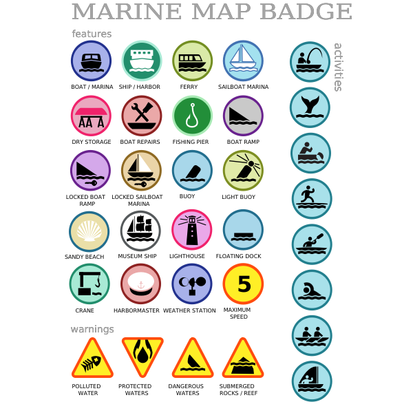 SVG Marine map badges vector image
