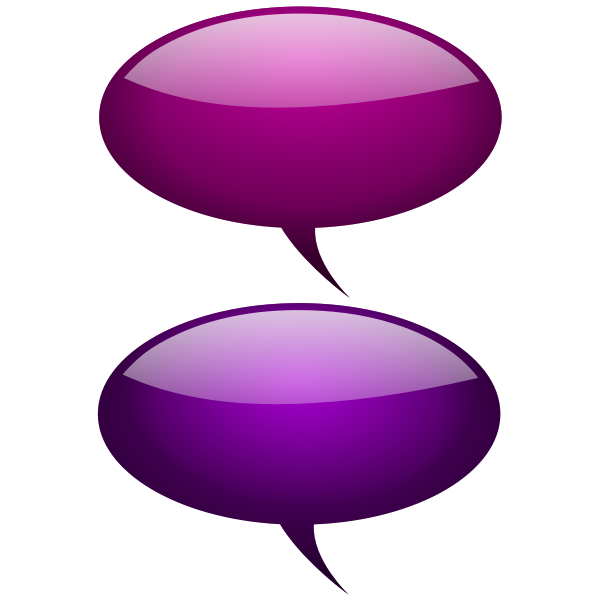 SVG Maroon and pink speech bubbles vector illustration