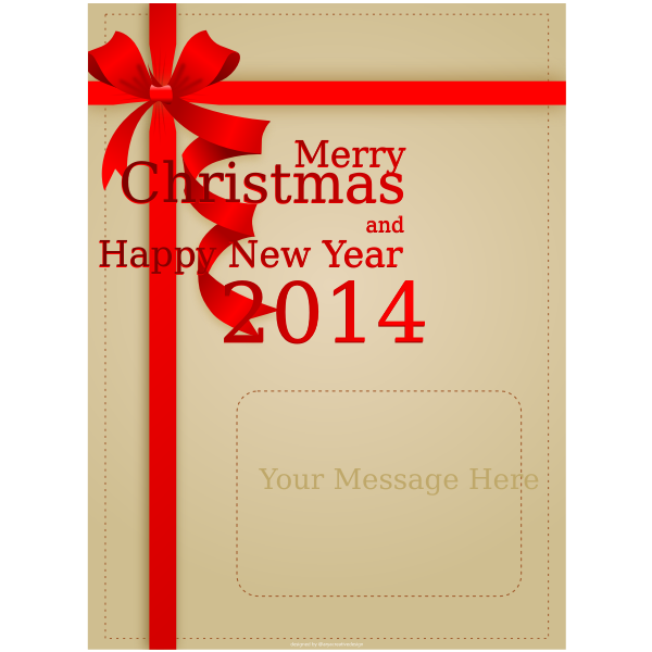SVG Marry Christmas and Happy New Year red themed card vector image