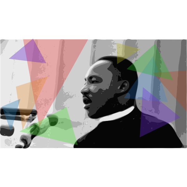 SVG Martin Luther King Jr holding a speech vector illustration