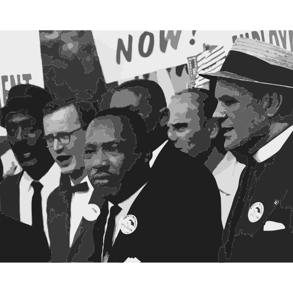 SVG Martin Luther King with his men