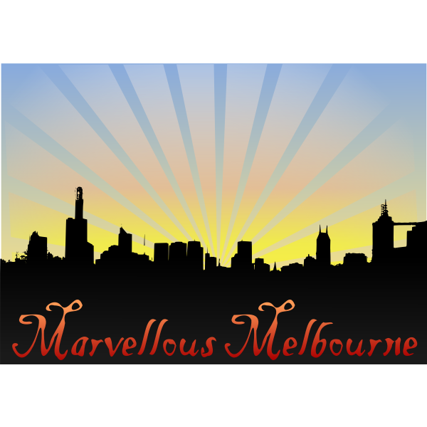 SVG Marvellous Melbourne skyline background vector image