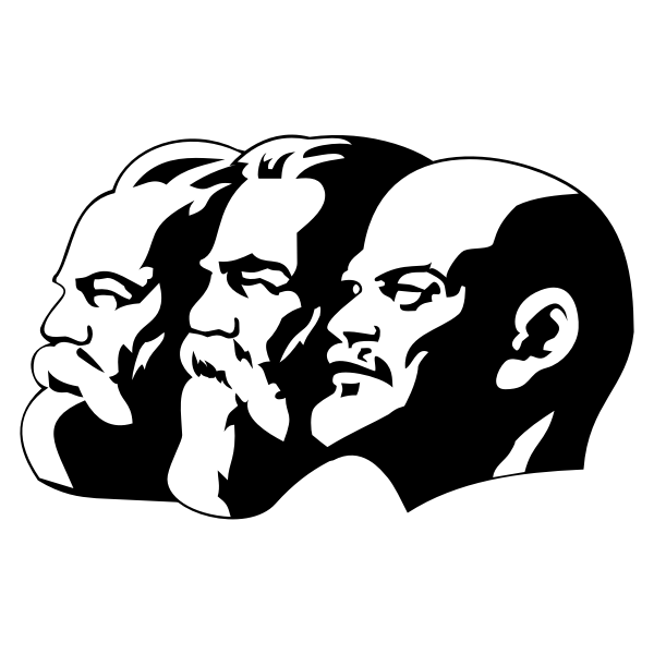 SVG Marx Engels and Lenin portrait vector image