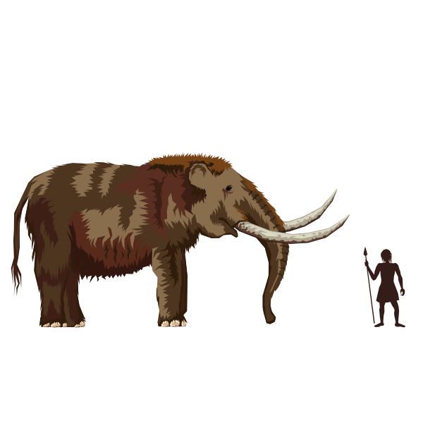 SVG Mastodon and man