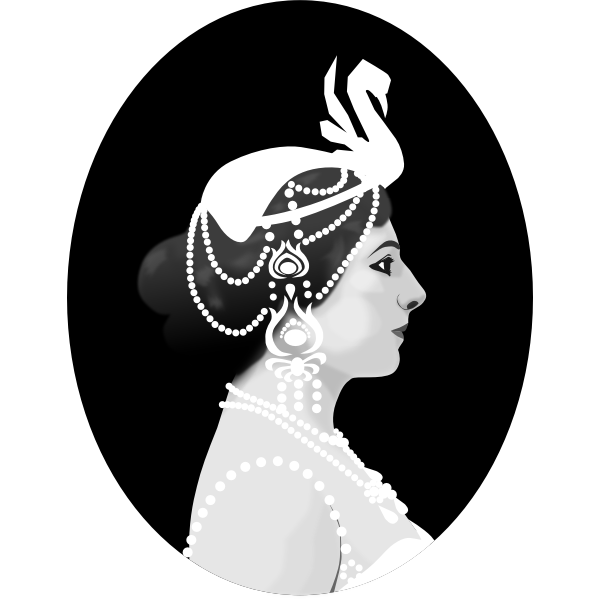 SVG Mata Hari side portrait vector image