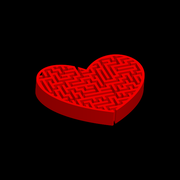 SVG Maze heart vector graphics