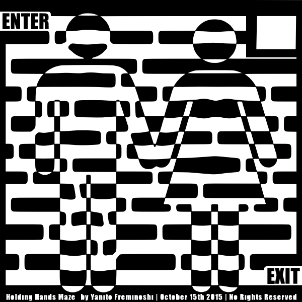 SVG Maze with silhouettes