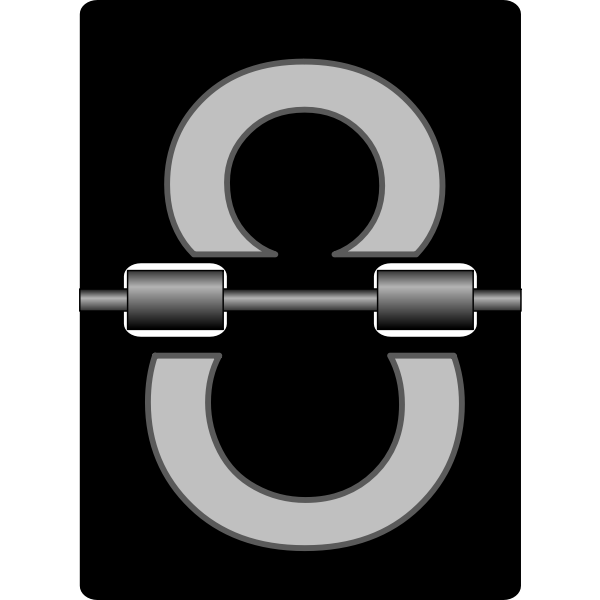 SVG Mechanical alarm clock number eight tile vector drawing