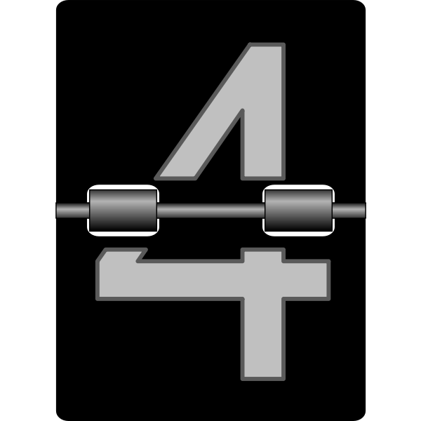 SVG Mechanical alarm clock number four tile vector graphics