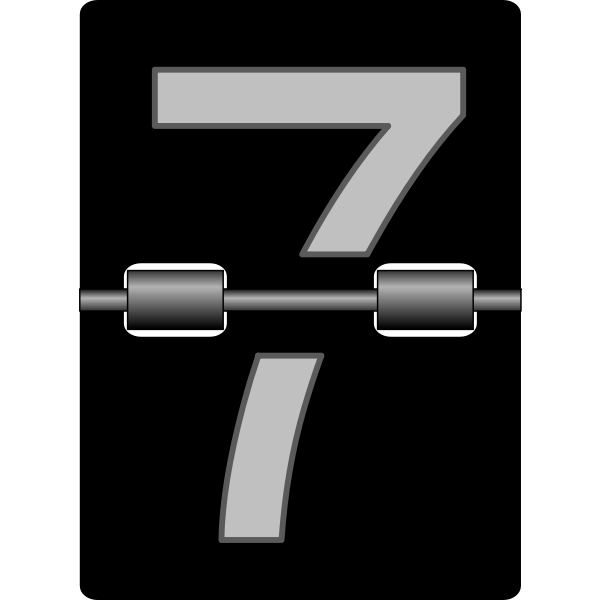 SVG Mechanical alarm clock number seven tile vector illustration
