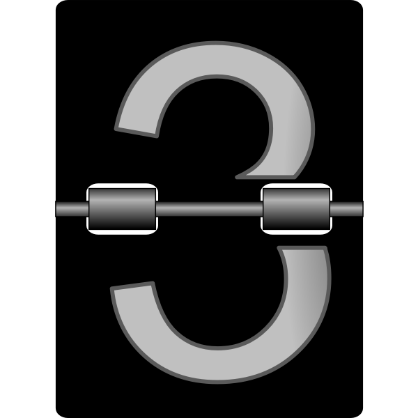 SVG Mechanical alarm clock number three tile vector drawing
