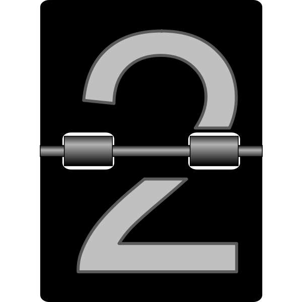 SVG Mechanical alarm clock number two tile vector image