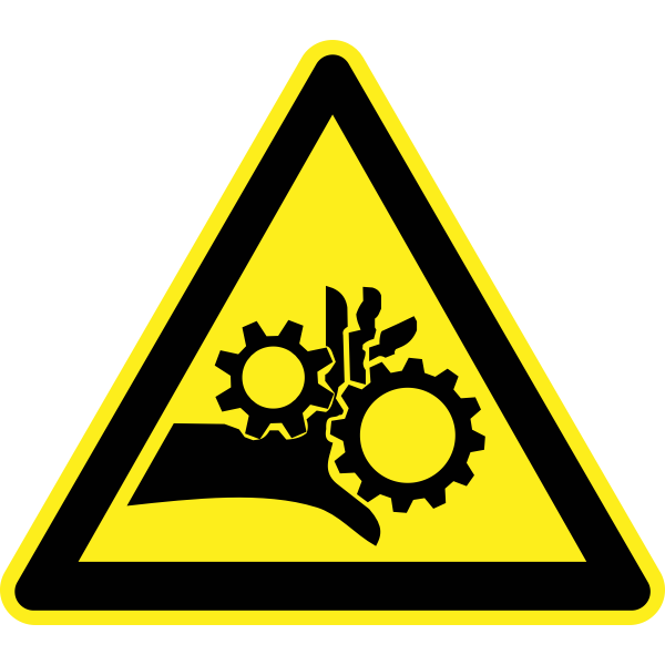 SVG Mechanical crush hazard warning sign vector image