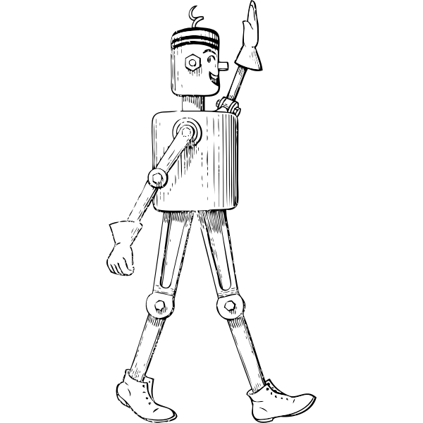 SVG mechanical man side view