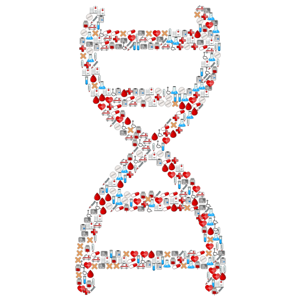 SVG Medical icons on DNA