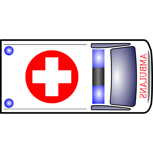 SVG Medical van top view vector illustration