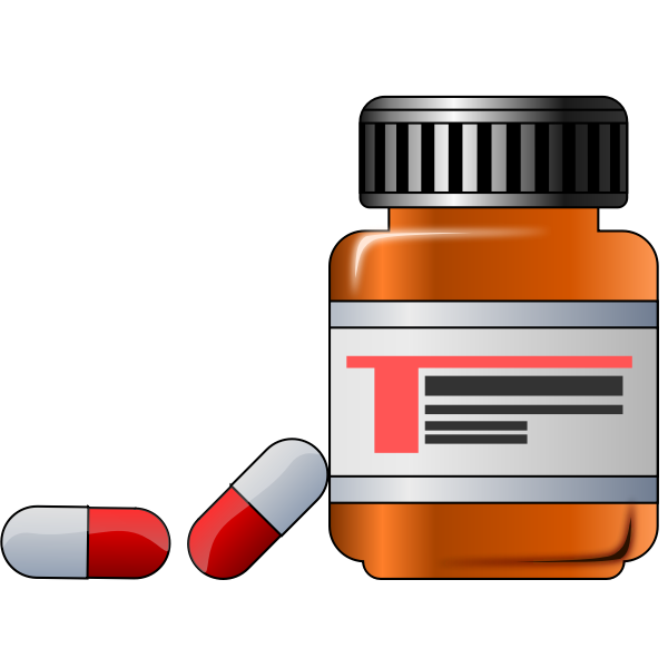 SVG Medicine in glass container vector graphics