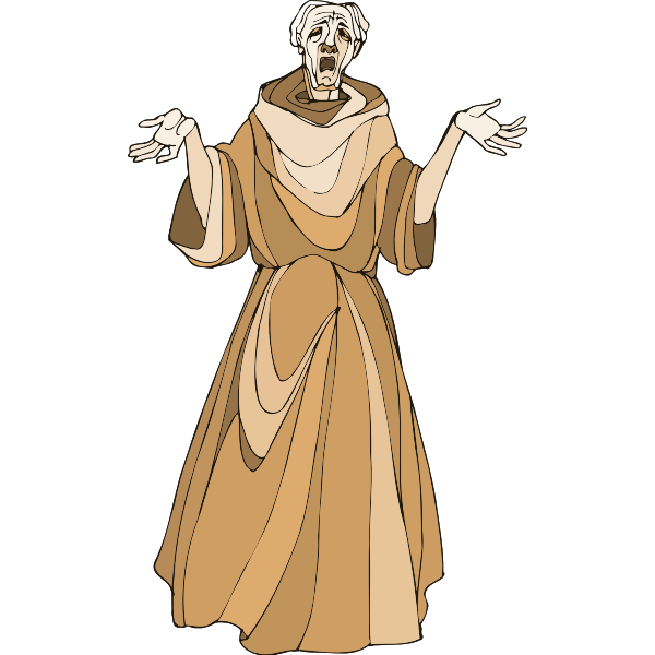 SVG Medieval monk image