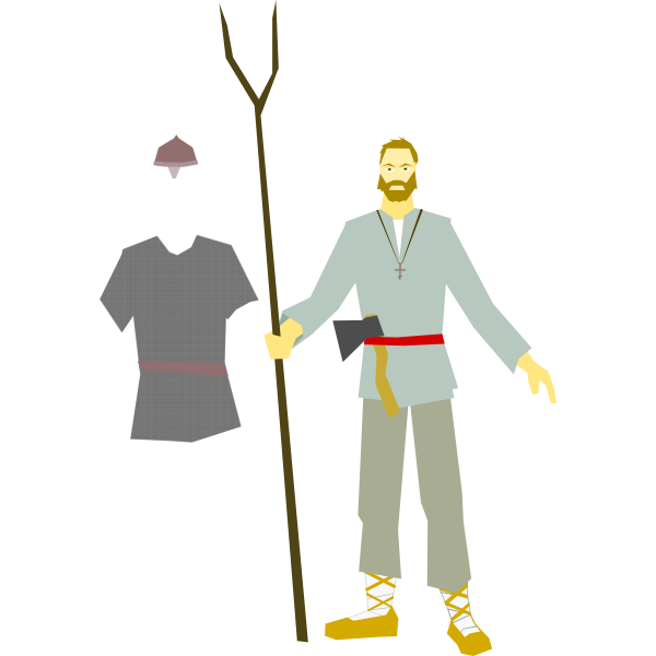 SVG Medieval Russian militia vector clip art