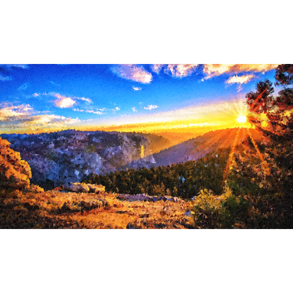 SVG Medium poly mountain sunrise