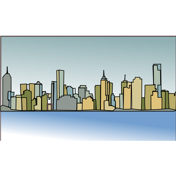 SVG Melbourne skyline vector illustration