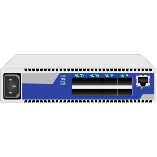 SVG Mellanox IS5022 8 Ports vector drawing