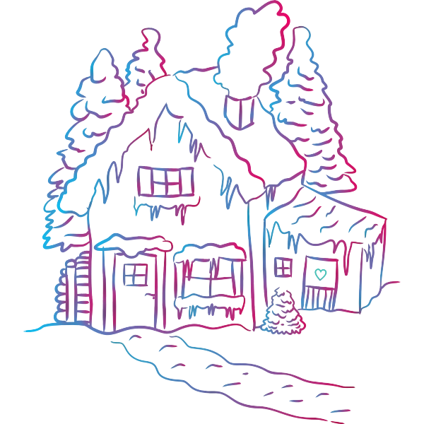 SVG Melting snow on a house