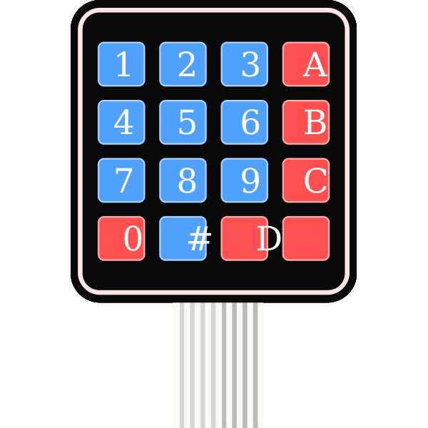 SVG Membrane Keypad Matrix with 16 Keys