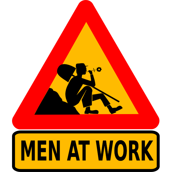 SVG Men at work roadsign vector image