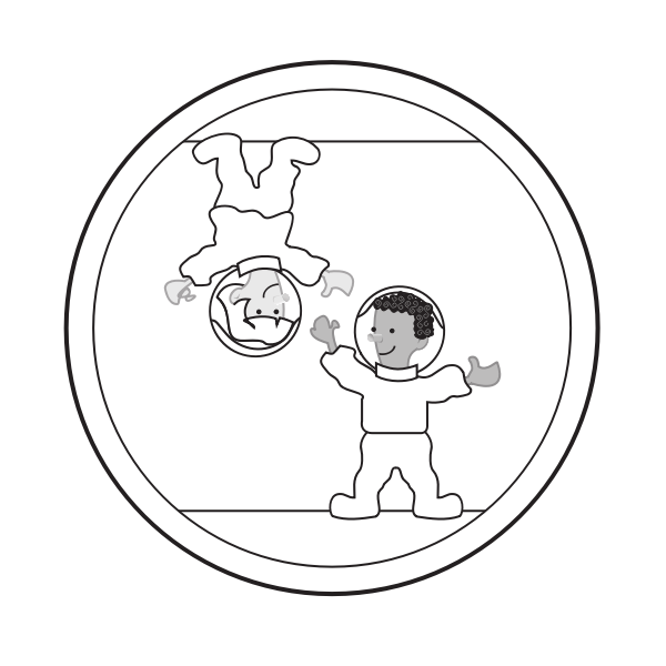 SVG Men in space simulation vector illustration