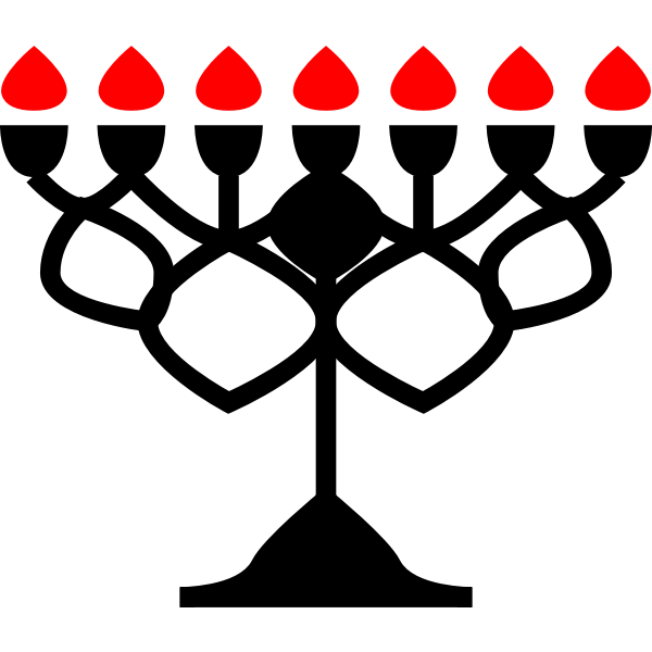 SVG Menorah in red and black