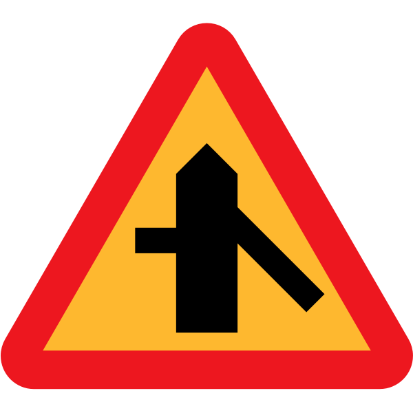 SVG Merging traffic sign vector image