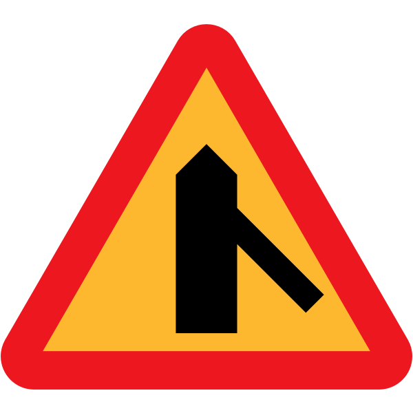 SVG Merging traffic vector sign