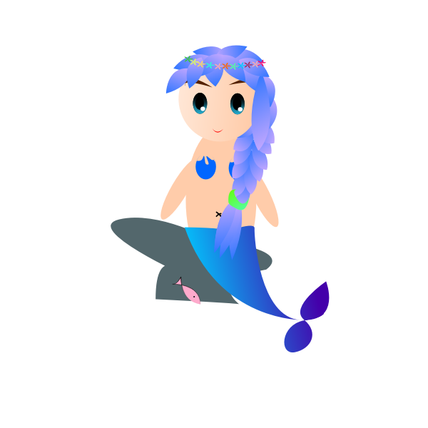SVG Mermaid with fish
