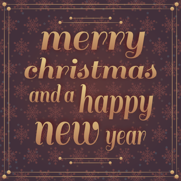 SVG Merry Christmas and a Happy New Year Card