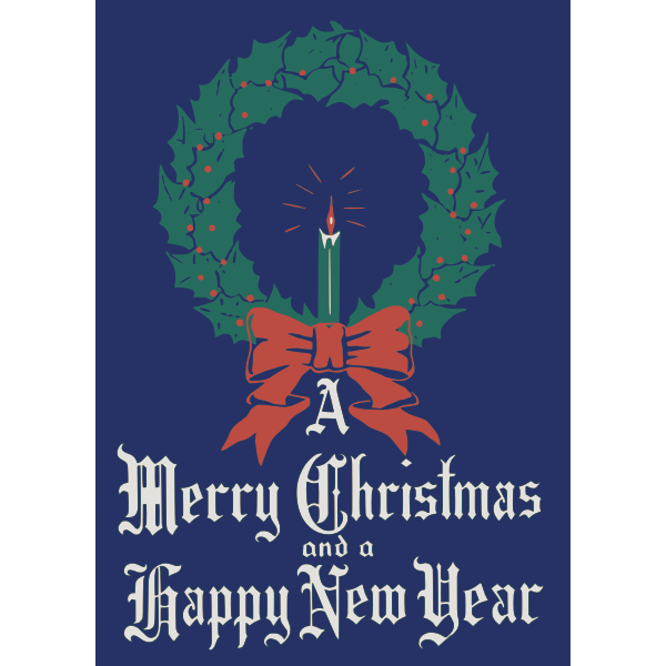 SVG Merry Christmas and Happy New Year Card