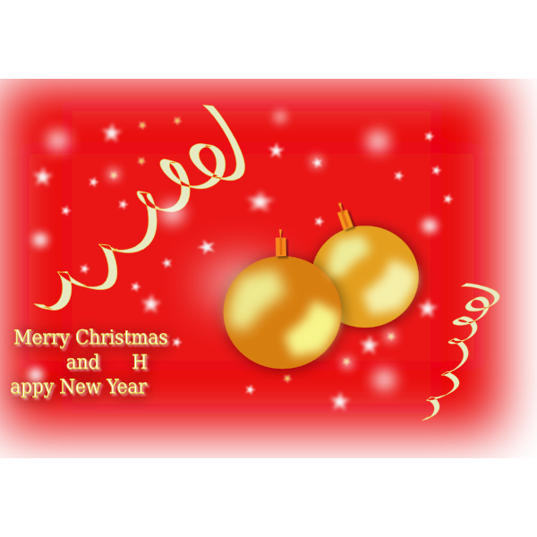 SVG Merry Christmas and Happy New Year greeting card vector image