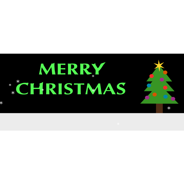 SVG Merry Christmas banner with Christmas tree vector clip art