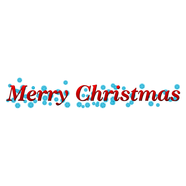 SVG Merry Christmas banner with snowflakes vector clip art
