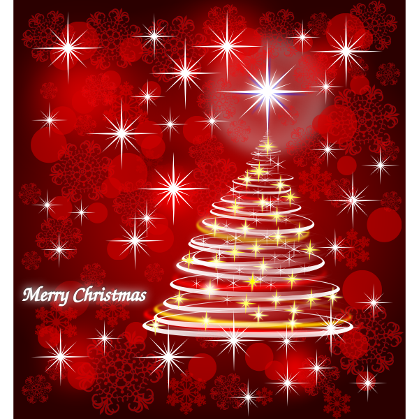 SVG Merry Christmas in red and silver color vector drawing