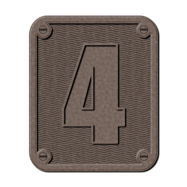 SVG Metal number four color drawing