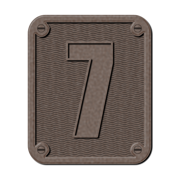 SVG Metal number seven color illustration