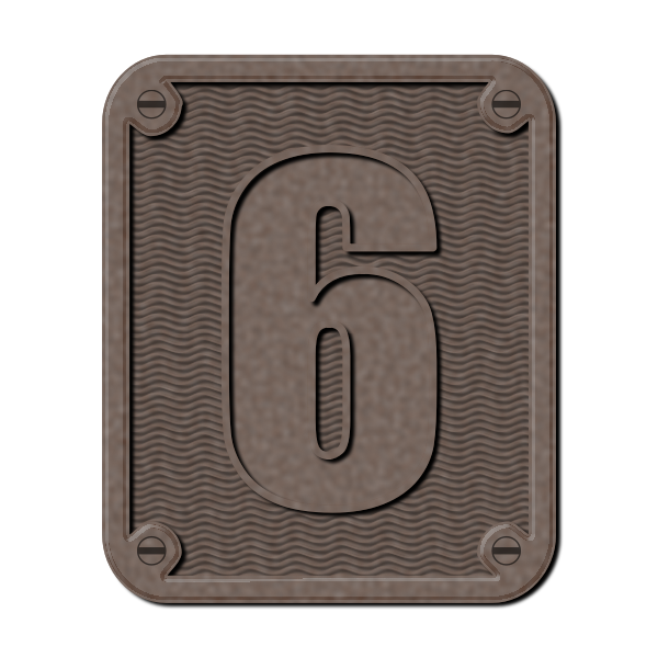 SVG Metal number six vector image