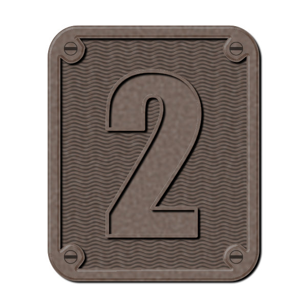 SVG Metal number two vector illustration