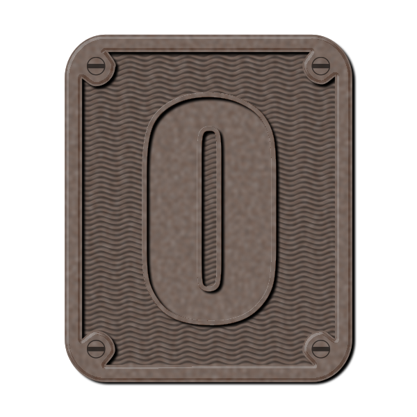 SVG Metal number zero vector clip art