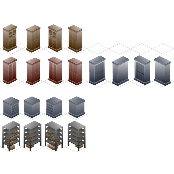 SVG Metal shelves vector drawing