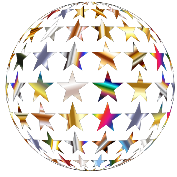 SVG Metallic Shiny Stars Sphere