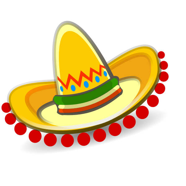 SVG Mexican sombrero with red decoration vector graphics